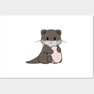 Otter Pink Macaron 2 Posters and Art